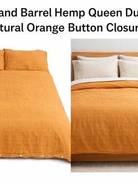 Crate & Barrel 100% Hemp Queen Duvet Cover Brulle Brown Oeko-Tex 92 X 96